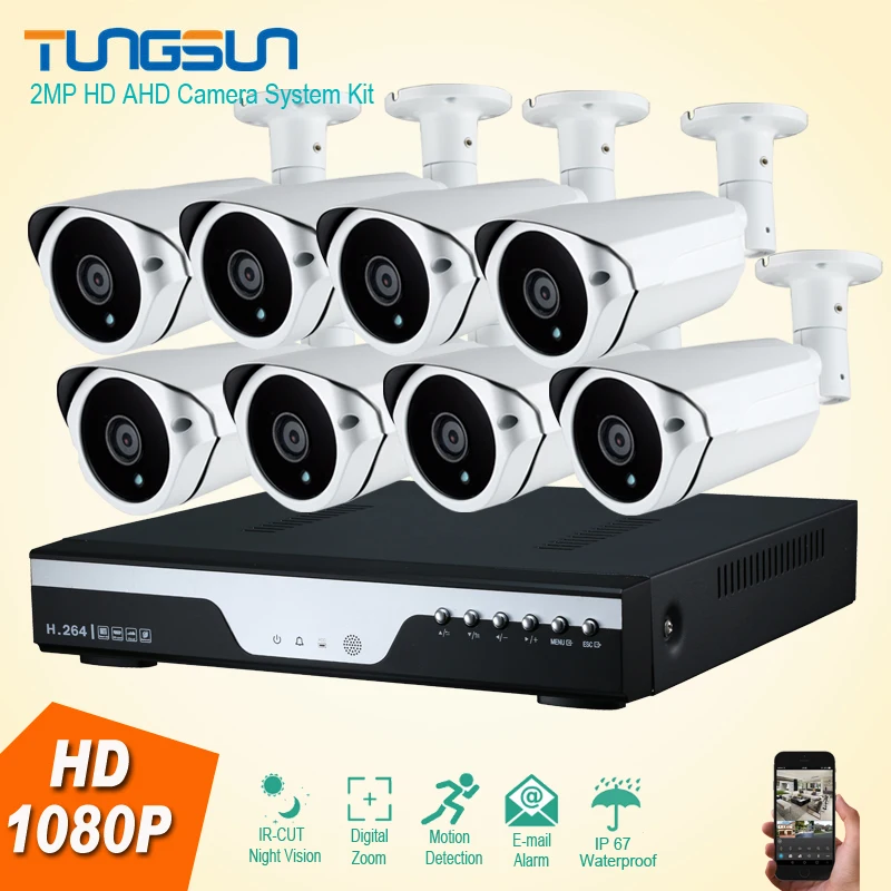 

New product HD 8CH DVR AHD 2MP Home Outdoor CCTV System Kit 8 Channel Array CCTV Camera 1080P Security Camera System Kit
