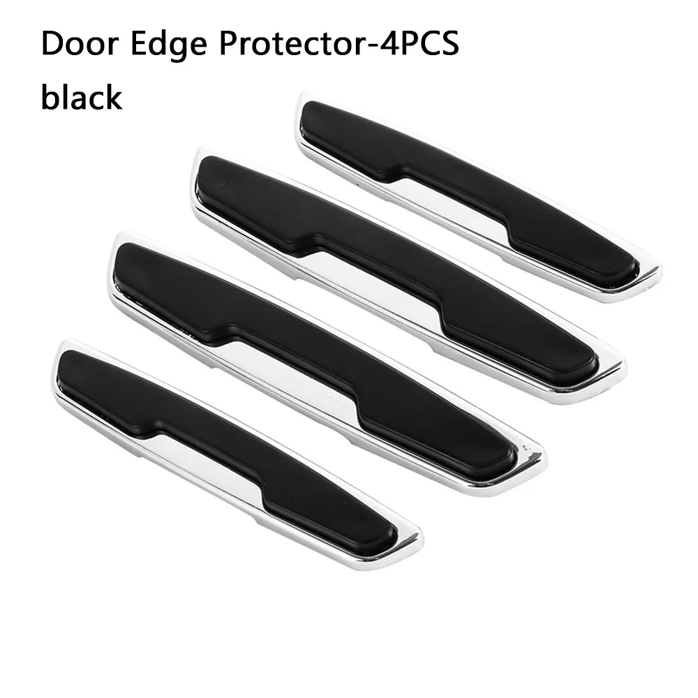 2//4Pcs Rubber Carbon Fiber Car Bumper Protector Strip Corner Guard Front Rear~