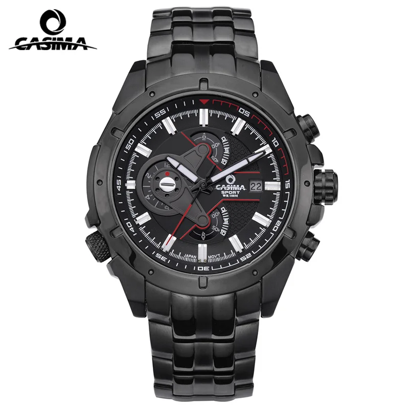 fashion casima Men Quartz Watches Men's Luxury Wrist Watch Big Brand Chronograph Watch Luminous Clock Steel military waterproof