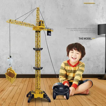 

Crane Remote Control Toy Truck Crane RC Crane Remote Control Hoist Tower 6 Channel Simulation Tower Crane 360 Degree Rotate