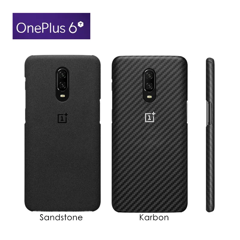 Официальный ONEPLUS 6T чехол песчаник Карбон защитный щит Оригинальное углеродное