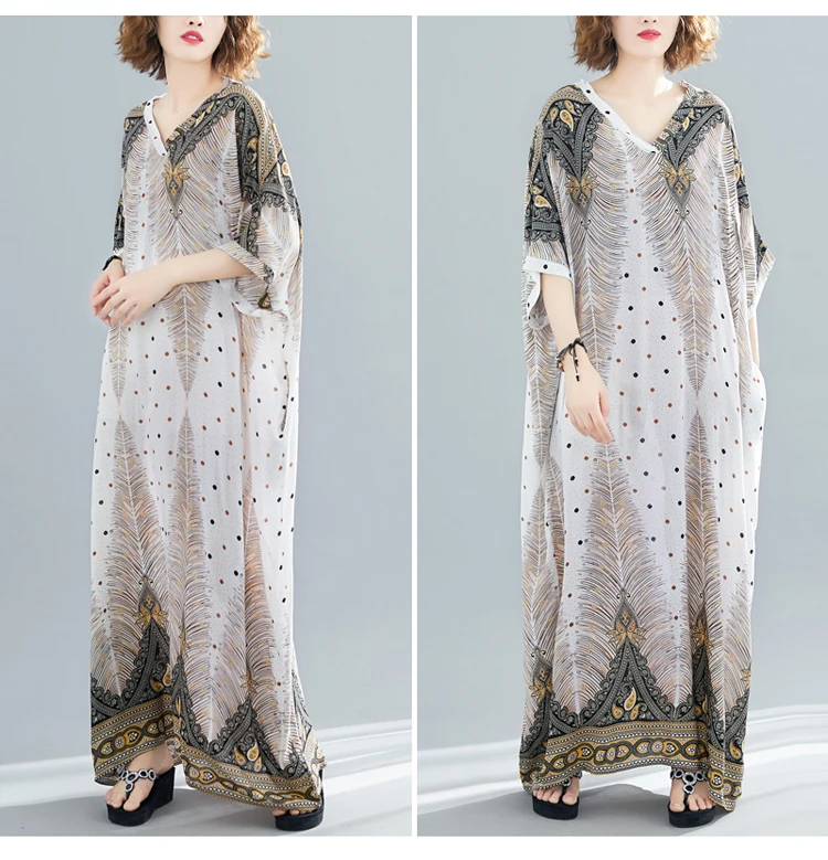 Boho Dress Bohemian Oversize Women Dress Summer Elegant Plus Size Long Maxi Dresses for Women Beach Casual Vestidos Mujer 2019  10