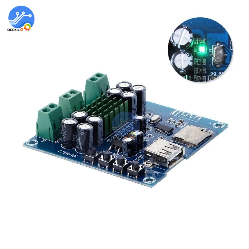 XH-M422 TPA3116D2 Bluetooth 4,0 усилитель платы DC12-24V 50 Вт+ 50 Вт с Bluetooth U диск TF карта плеер аудио усилитель