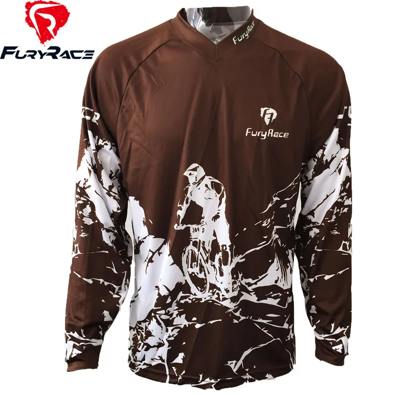 Фурия Race Для мужчин MTB DOWNHILL jersey100% полиэстер Мотокросс футболка мотоциклетные Велоспорт Велосипедный Спорт Майки велосипед Roupa Костюмы - Цвет: FRJ0007