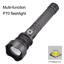Multifunction Portable P70 Powerful Flashlight LED Aluminum Alloy USB Rechargeable Outdoor Camping Hunting Car Repairing Light