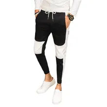 Новые летние спортивные штаны Для мужчин Мода Slim Fit Хип-хоп штаны-шаровары в стиле пэчворк Цвет хип-хоп Уличная Для мужчин брюки 28-34 распродажа