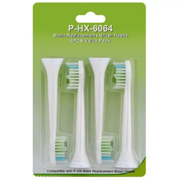 4 шт./упак. Зубная щётка сменные насадки для зубной щетки подходит для Philips Sonicare DiamondClean HX6064 HealthyWhite HydroClean EasyClean