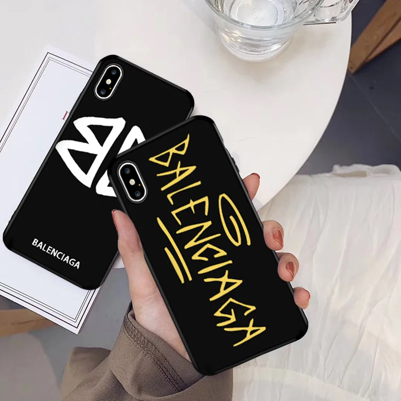 GYKZ Luxury France Paris Brand Cover Case For iPhone XS MAX XR 8 6 6s Plus BALENCI Soft Phone Coque For iPhone 7 Fashion Shell