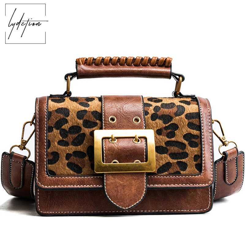 

Lydztion Bao Bao Leopard Small Totes Bags 2018 Winter Vintage Clutches Designer Women Handbags Messenger Shoulder Bag Sac Femme