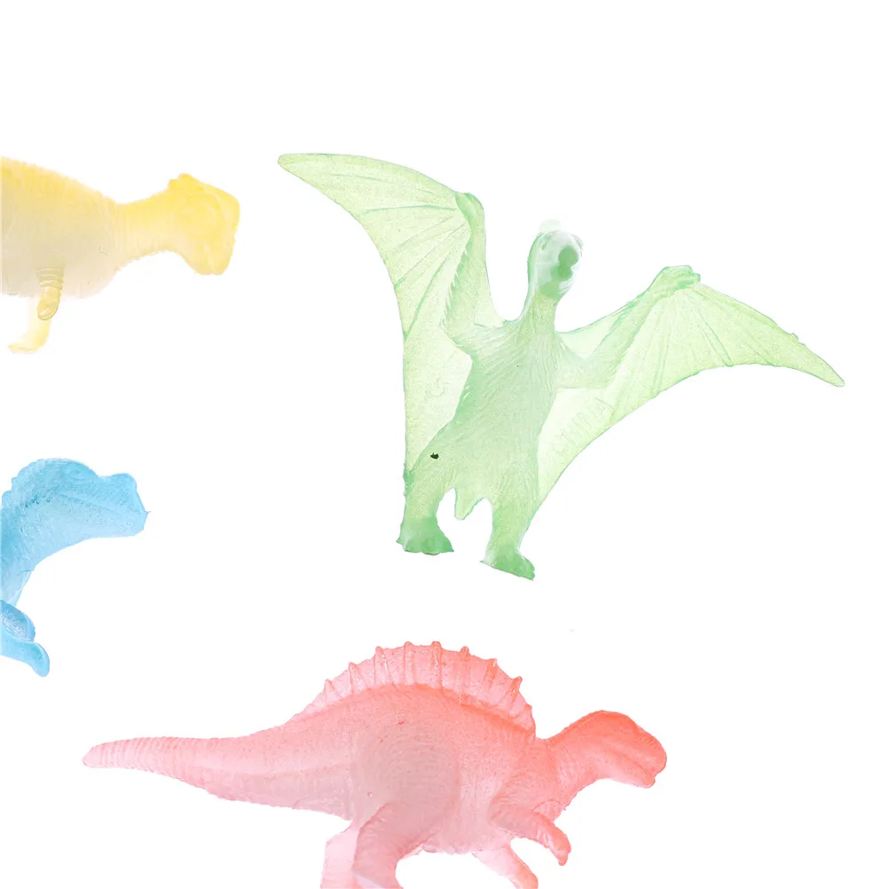 10Pcs Mixed Style Mini Luminous Dinosaur Toy Jurassic Noctilucent Dinosaur Model Toys Kids Glow In The Dark Dinosaurs Best Gift