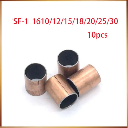 

Free shipping 10Pcs SF1 SF-1 1610 1612 1615 1618 1620 1625 1630 Self Lubricating Composite Bearing Bushing Sleeve 16*18*20 mm