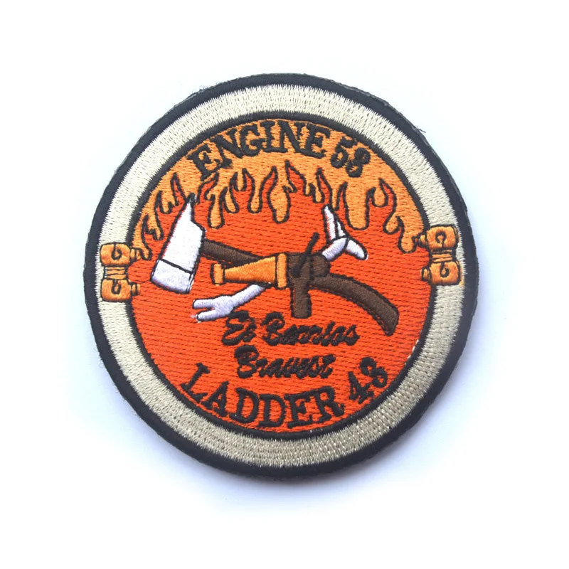 

ENGINE 58 Tactical Patch LDDER 48 Morale Badge 3D Embroidered Hook & Loop Decorative Patch For Jackets Jeans Backpack Hat Cap