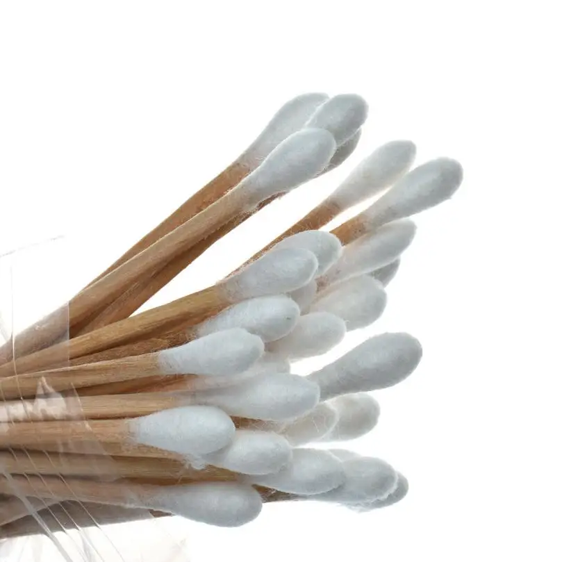 24PCS Cotton Swab Strong Absorbent Wooden Stick Cotton Swabs Makeup