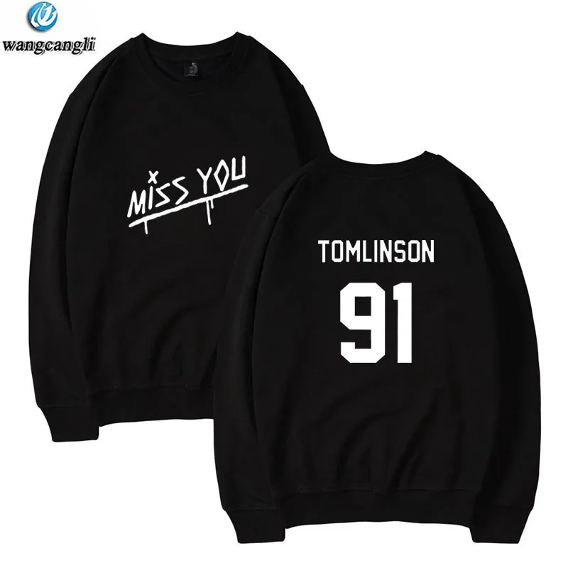 W2 Louis Tomlinson One Direction Hoodies Men/Women Hoodie Sweatshirt Winter Miss You Tracksuit Women Jacket Coat Casual Clothes
