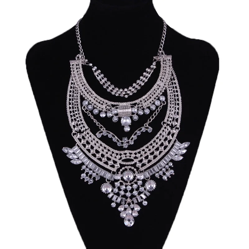 Buy Newest Statement Jewelry Silver Plated Big Bib