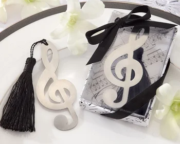 

Wedding favors baby shower gift stainless steel music note shape bookmark for guest free shipping W8850
