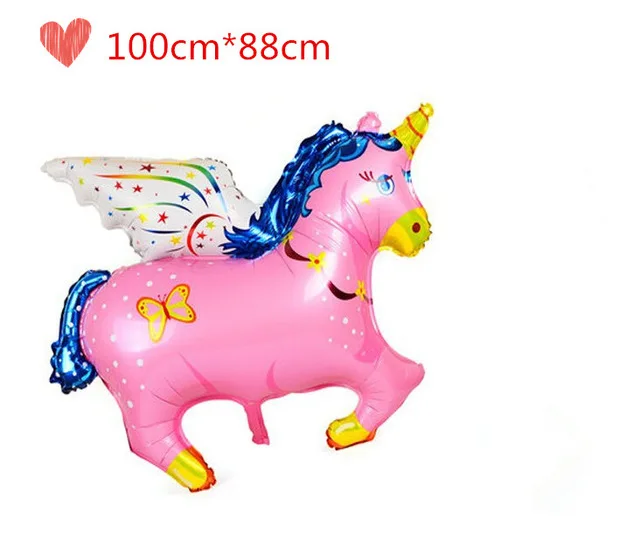 1 шт., 136*97 см, большой размер, фольгированные воздушные шары-единороги, лошадь, лазерные гелиевые шары, детские игрушки для мальчиков и девочек, украшения для вечеринки на день рождения - Цвет: 88X100cm 1pc