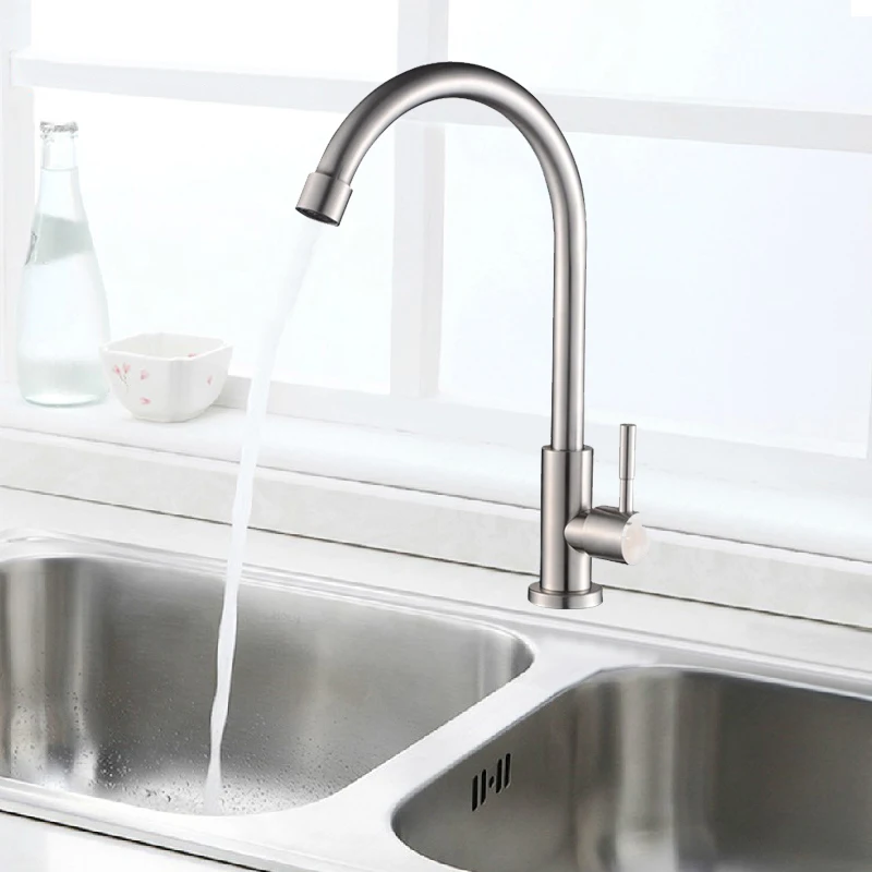 Billige Edelstahl Bad Wasserhahn 360 Grad Drehung Becken Waschbecken Tippen Deck Montiert Swivel Wasserhahn Einzigen Handgriff Kalten Wasser Wasserhahn