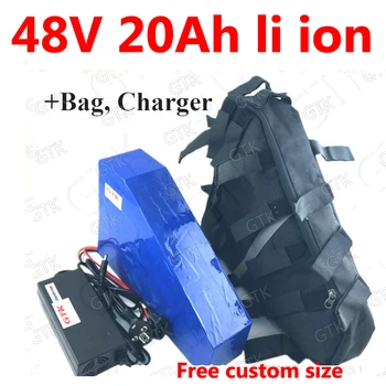

GTK 48v 20ah Triangle Electric Bicycle Battery for 1500w bike scooter 1000W 750W Motor Bafang BBS03 BBSHD + 3A charger + bag