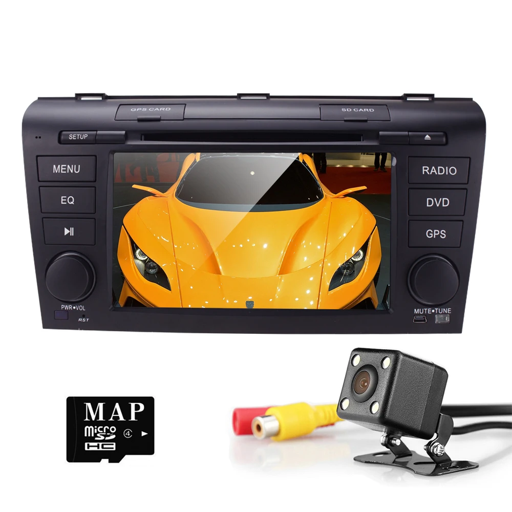 Top 7 "Double 2 Din Car DVD Player AutoRadio for Mazda 3 2004-2009 Head Unit with GPS Bluetooth, USB, CD, 3G Navigation Free Camera 2