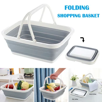 

Multifunctional Folding Laundry Storage Basket Hamper Washing Bin Reusable Shopping Tote Basket LBShipping