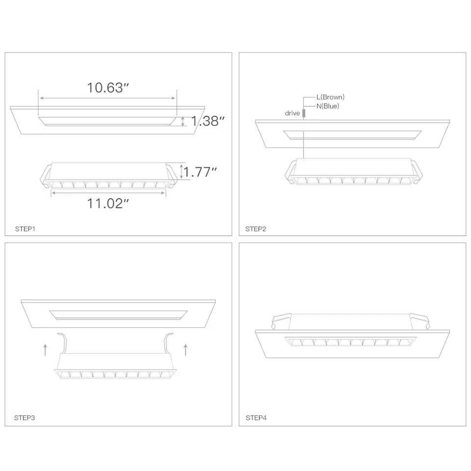 SCON AC110-240V 7,5 Вт светодиодный квадратный линейный мини-светильник SDM OSRAM CRI Ra> 85 для офиса, гостиной 5 головок Диммируемый барный светильник-10 шт