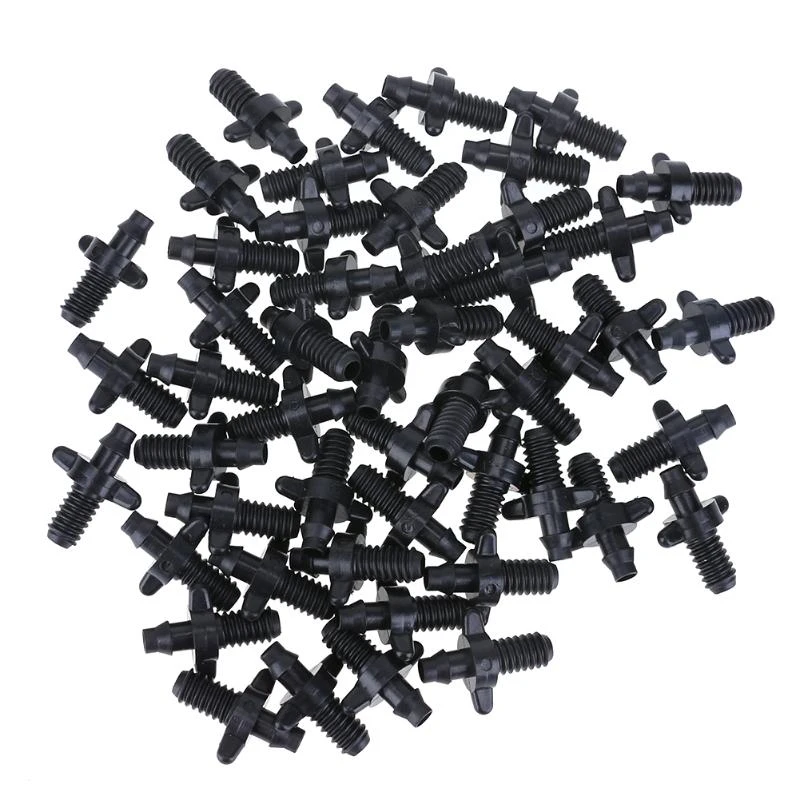 50/100PCS Plant Watering Garden Drip Irrigation 1/4'' Barb Connector 4/7mm Hose