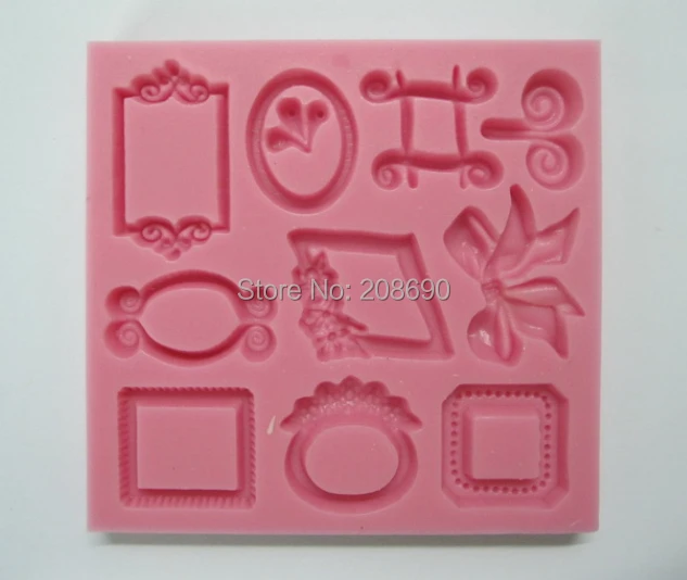 Sugar bakery silicone mold mold tie frame ring pattern Sugar lace silicon Mold Fondant Cake polymer clay