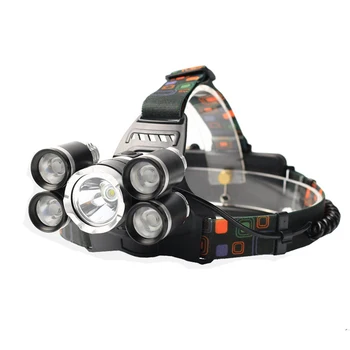 

5 LED Headlamp XML T6+4Q5 Head Lamp Powerful Headlight 18650 Rechargeable Torch Fishing Hunting Light