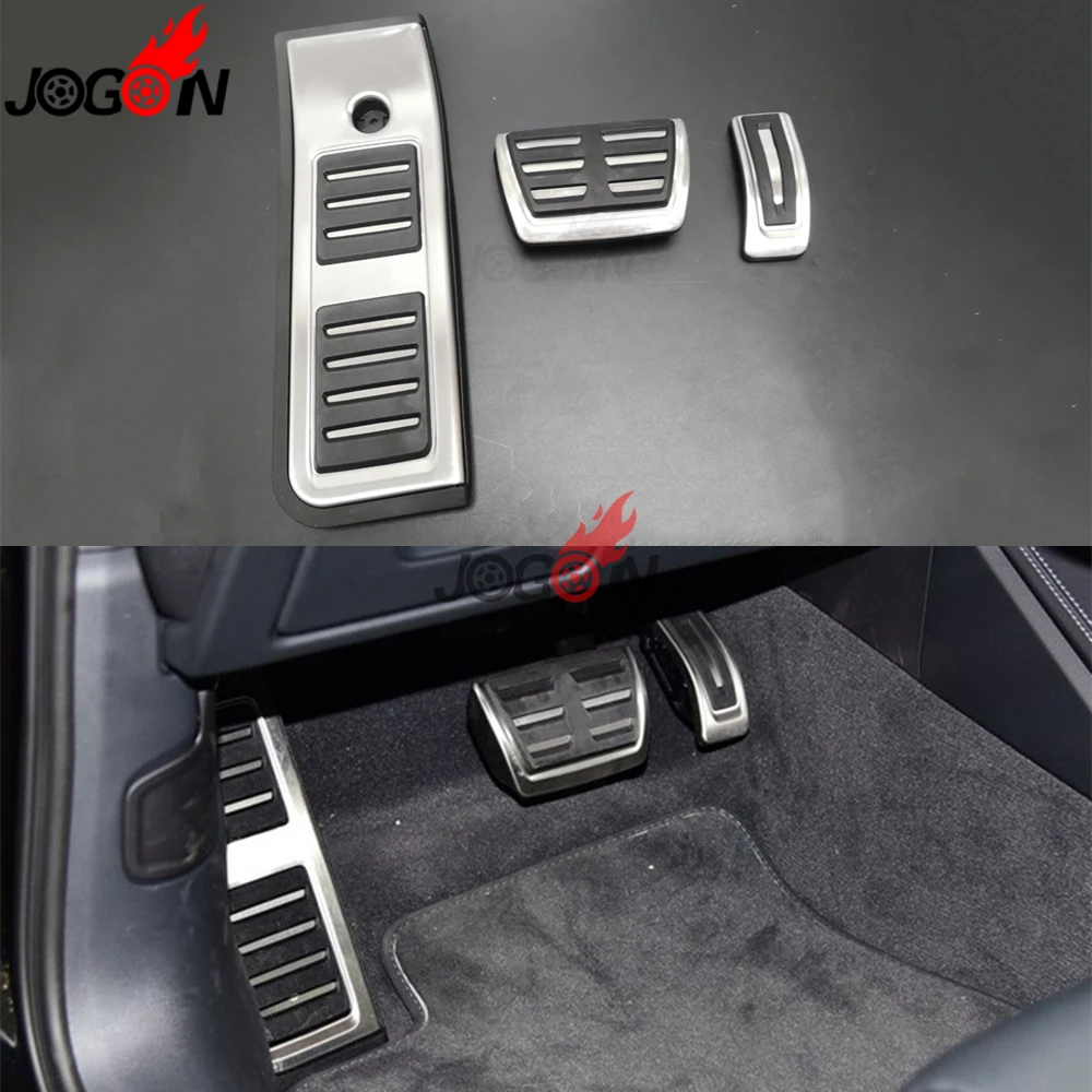 

LHD AT For Audi A6 C8 4K 2018 RS6 A7 S7 Foot Pedalset Car Foot Pedal Gas Fuel Brake Plate Footrest Cover Stainless Steel