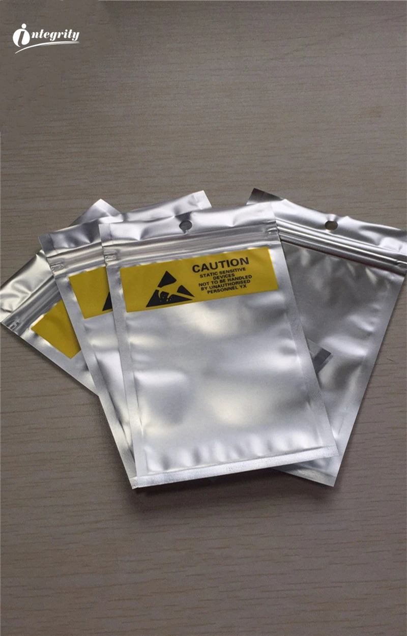

INTEGRITY 1000pcs 8*13.5cm Self Sealing ESD zipper Electronic Anti-Static Packaging Zip lock Anti Static Shielding plastic Bags