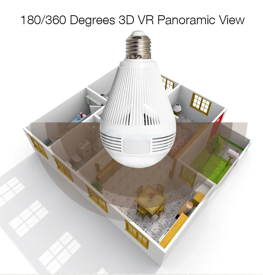 960 P 1080 P 3MP 5MP лампочка Беспроводная ip-камера Wi-Fi рыбий глаз 360 градусов CCTV 3D VR камера 1.3MP Home Wi-Fi камера системы безопасности