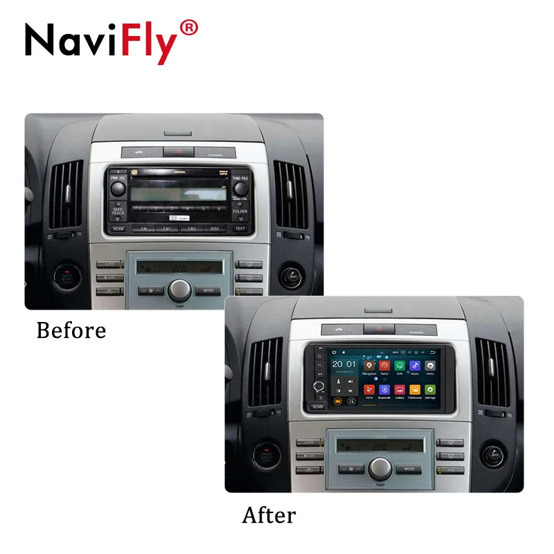 Top NaviFly 7" 2 Din Android 7.1 Universal Car Multimedia Player GPS Navigation car Radio player for Nissan Toyota Audio Head Unit 5