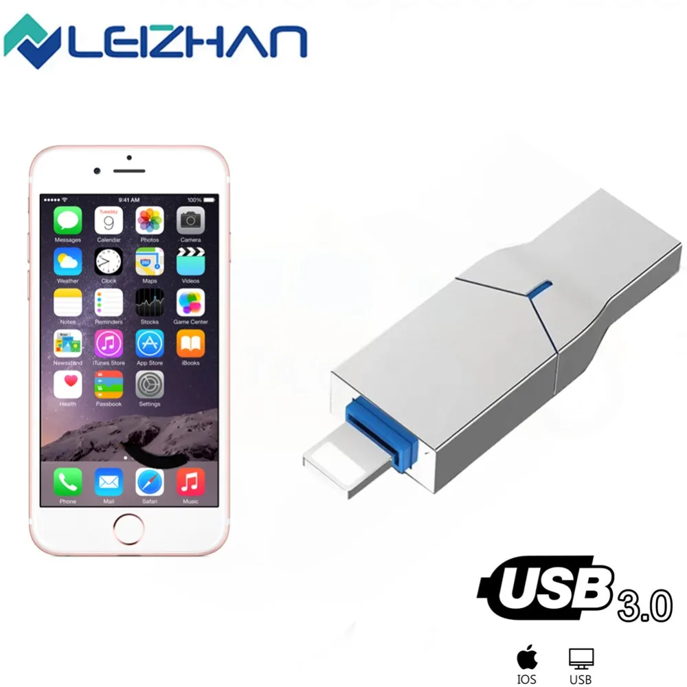 LEIZHAN 128 ГБ USB флеш-накопитель для iphone IPad сверкающий Флешка 64 Гб usb-носитель USB 3,0 флеш-накопитель 16 ГБ USB накопитель 32 ГБ