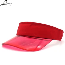 Lanxxy новые карамельные шапки из ПВХ для мужчин женская летняя шляпа козырек Casquette Модные прозрачные Брим бейсболка пустой топ шапки