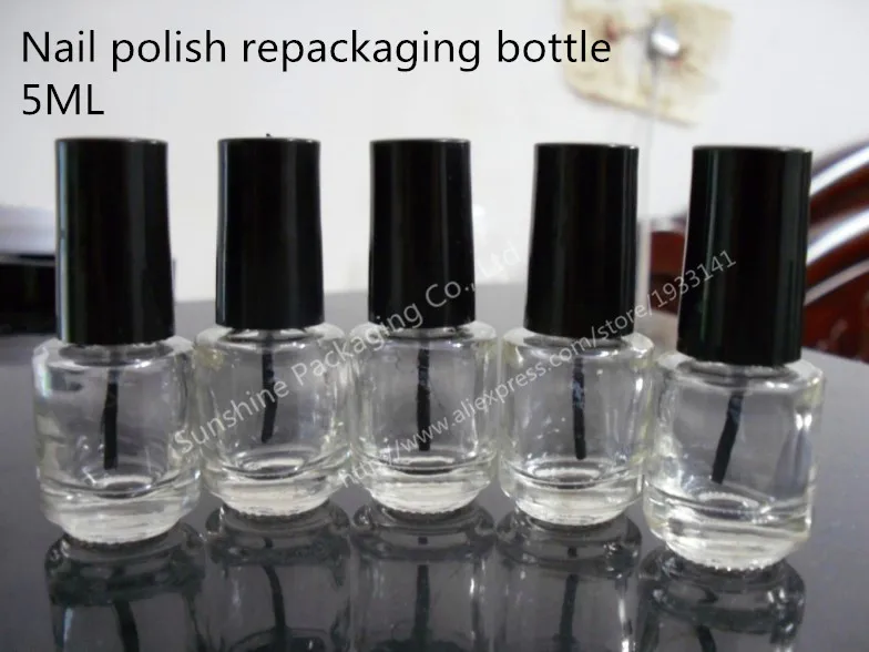 300pcs/lot 5 ml empty nail polish bottle bottles with white black lid Small Glass Nail Polish Bottle 5cc Wholesale | Красота и