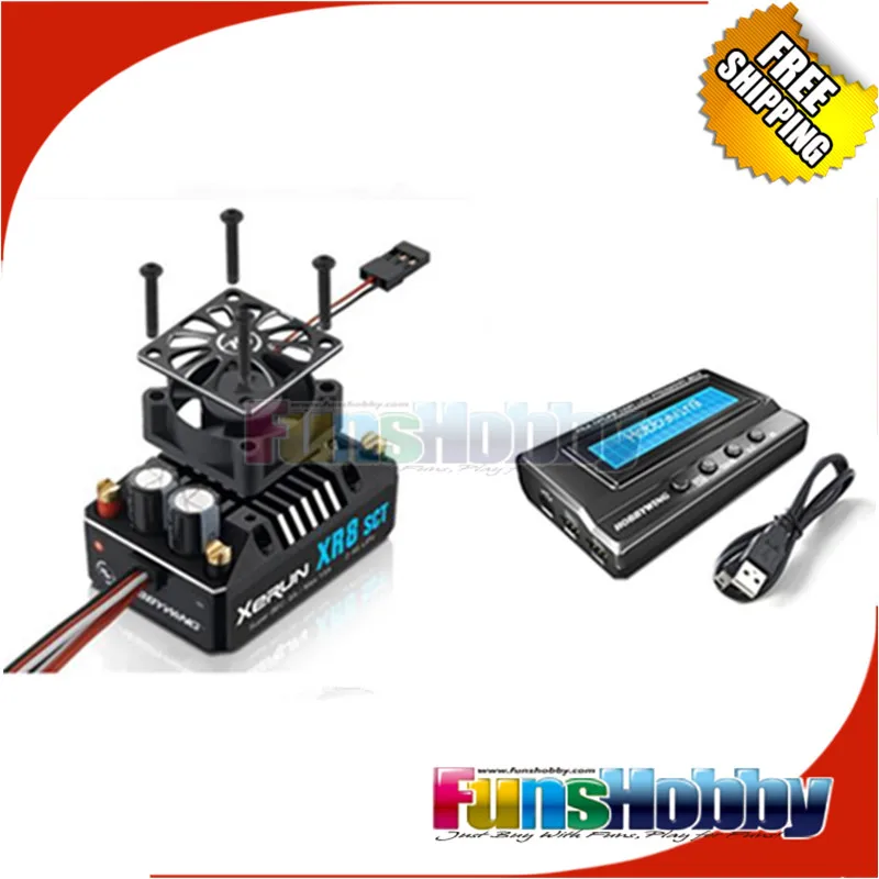 Hobbywing XR8 SCT 140A Бесщеточный Регулятор скорости ESC и 3 в 1 ЖК программная карта для 1/8