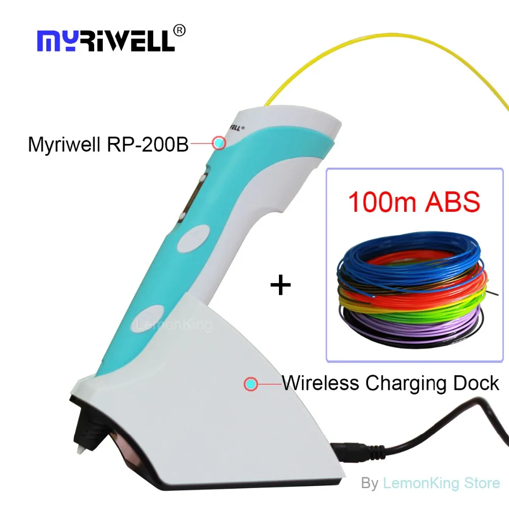

RP-200B Myriwell 3D pen 4th Generation Built-in battery Wireless Charging DIY 3D Printing Pen and 100m ABSfilament