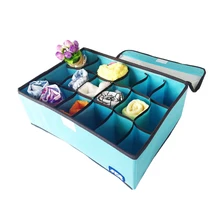 

Fashion Foldable Non Woven Cloth Sub-grid Storage Box Tie Underwear Socks Organizer Small Things Organizer Home Storage Bins