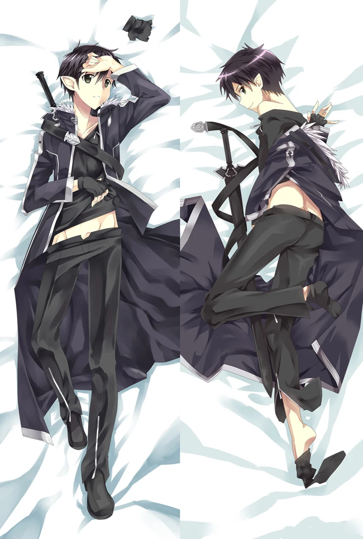Japanese Anime Pillow Case Cover Sword Art Online Kirito Fairy Male Hugging Body BL 53083 Japanese Anime Pillow Case Cover Sword Art Online Kirito Fairy Male Hugging Body BL 53083