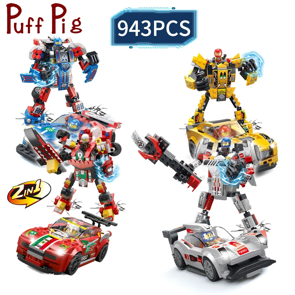 

943PCS Technic Transformation Robot legorreta Speed Champions Building Blocks City Super Racing Bricks Toys For Children
