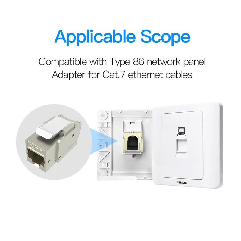 Ethernet коннектор Vention Cat7 модульный разъем RJ45 для кабеля с позолоченным покрытием
