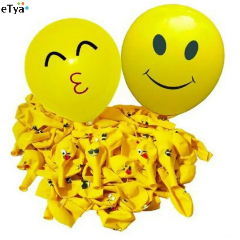 

10pcs/lot Cartoon Emoji Balloon Round Face Expression Latex Balloons 12 Inch Wedding Birthday Party Festival Decoration
