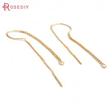 (34954)6 pçs comprimento total 125mm 24k cor do ouro bronze 2 estilo corrente brinco linha de alta qualidade diy acessórios jóias descobertas