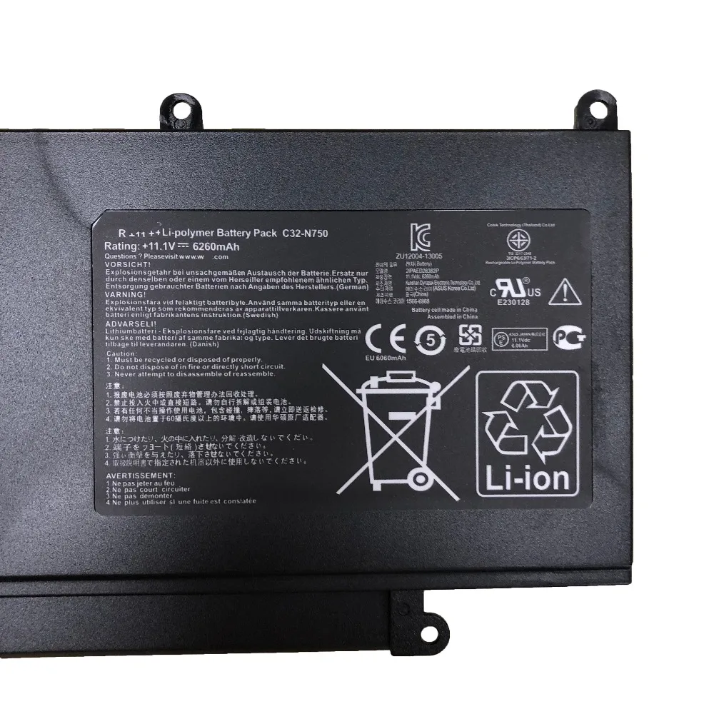 Cena 11.1V 69wh c32 N750 oryginalny akumulator do laptopa C32 N750 dla Asus N750 N750JK N750JV Laptop bateria do