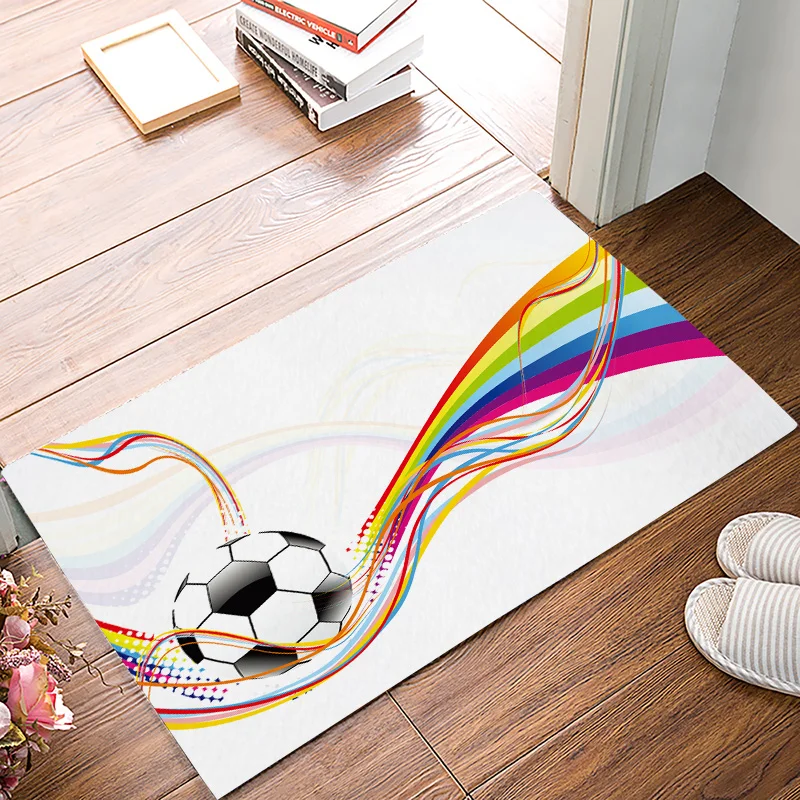 

Soccer Curtains Balls Football Design Dirt Debris Mud Trapper Boot Shoes Scraper Water Absorbent Accessory Sets Floor Carpets