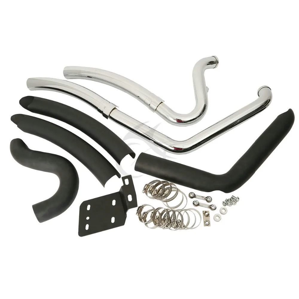 

Exhuast Pipes +Heat Shield For Harley Softail Custom Fat Boy FLST FLSTC FXST Heritage Springer 86-UP