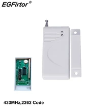 433MHz 2262 Code Wireless Window Door Sensor Magnetic Contact Wood Door Alarm Detector For Wireless GSM Home Alarm Panel