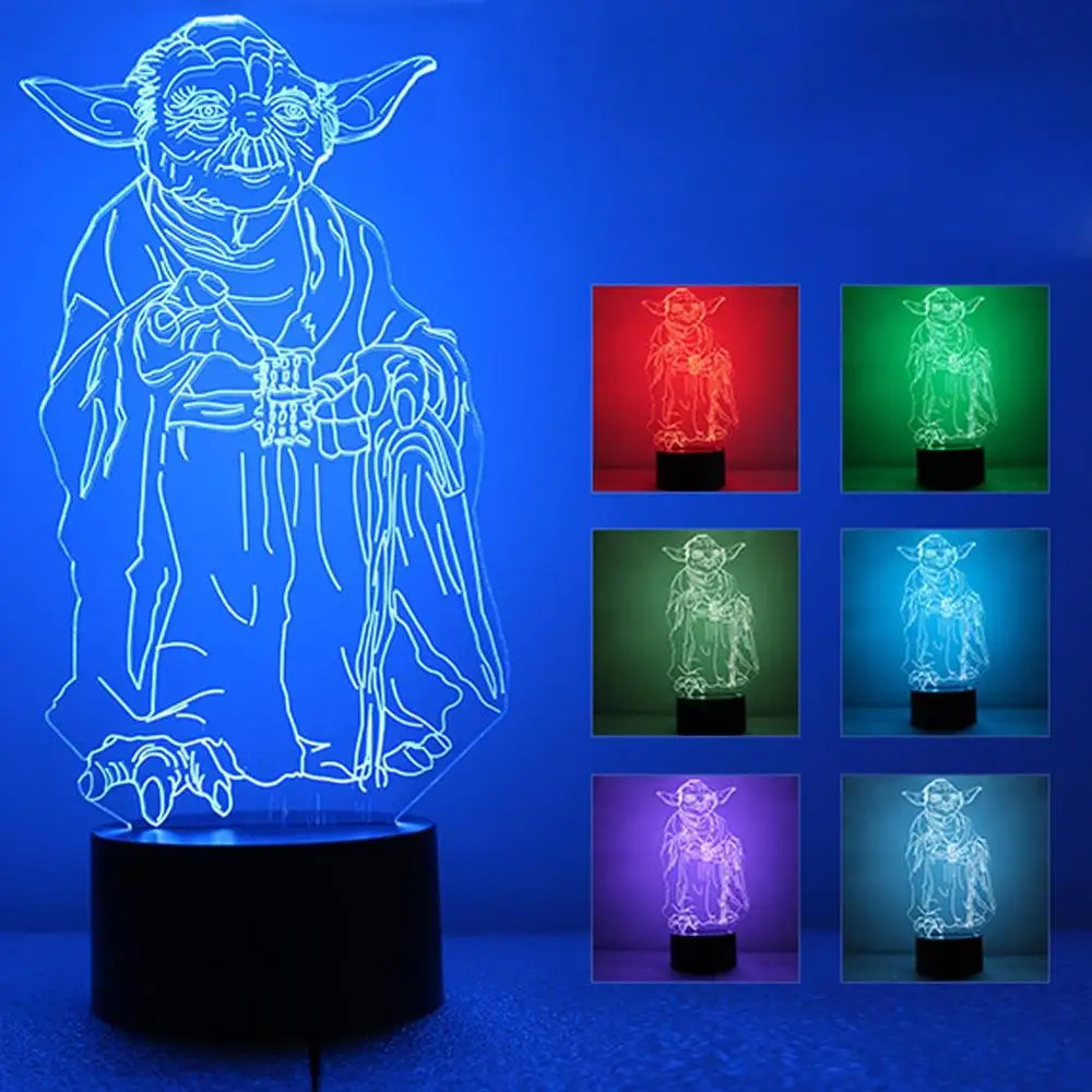 Grandmaster Красочный градиент атмосфера 3D светодиодный ночник домашний декор спальня настольная лампа USB сенсорный выключатель творческие подарки - Испускаемый цвет: Grandmaster
