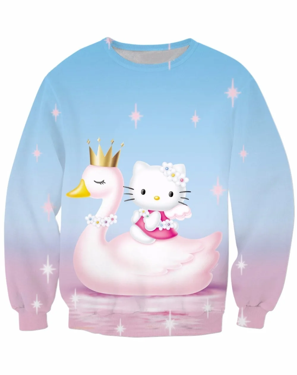 Hello Kitty Swan Princess Sweatshirt Long Sleeve Kitty